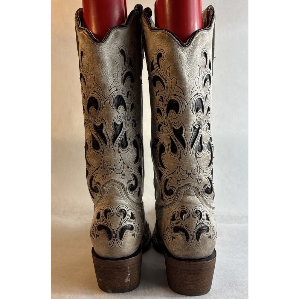 J.B. Dillon Chicory Western Cowgirl Women's 6.5 B Leather Boots JBR 6055 - Picture 6 of 12